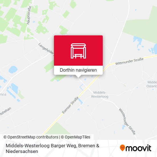 Middels-Westerloog Barger Weg Karte