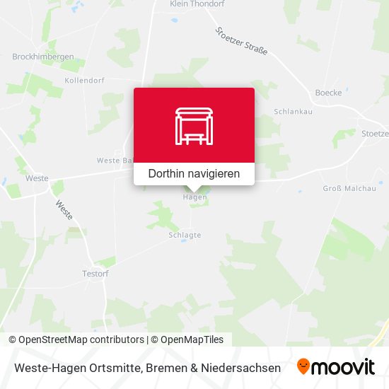 Weste-Hagen Ortsmitte Karte