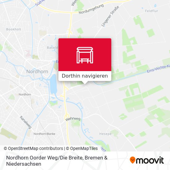 Nordhorn Oorder Weg/Die Breite Karte
