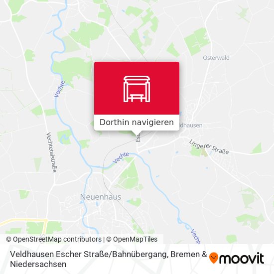 Veldhausen Escher Straße / Bahnübergang Karte