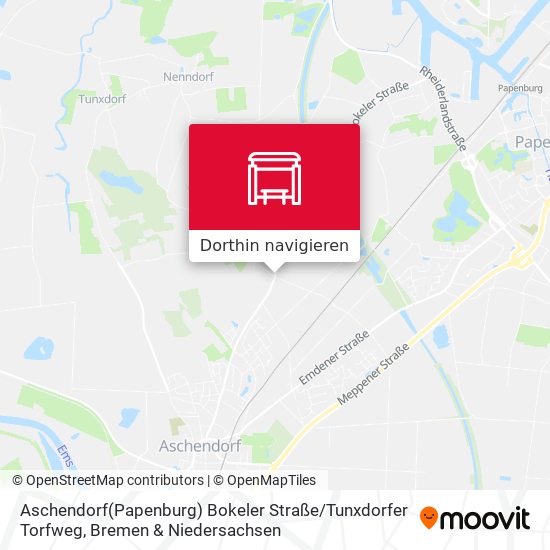 Aschendorf(Papenburg) Bokeler Straße / Tunxdorfer Torfweg Karte
