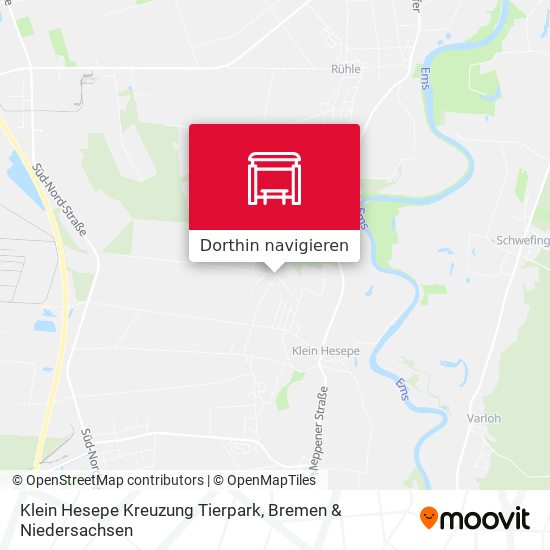 Klein Hesepe Kreuzung Tierpark Karte