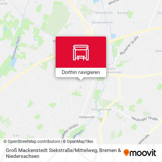 Groß Mackenstedt Siekstraße / Mittelweg Karte