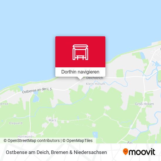 Ostbense am Deich Karte