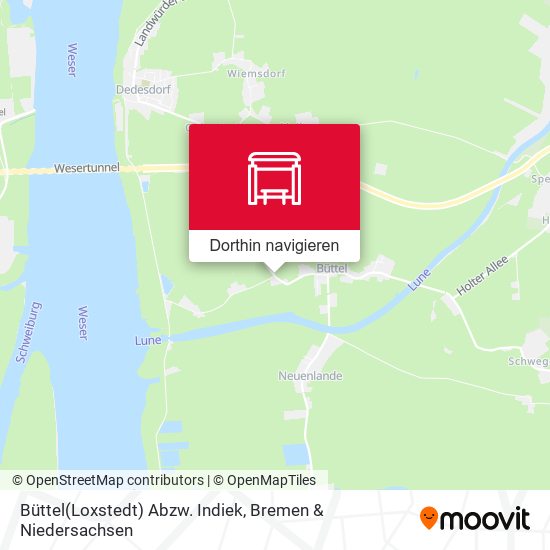 Büttel(Loxstedt) Abzw. Indiek Karte