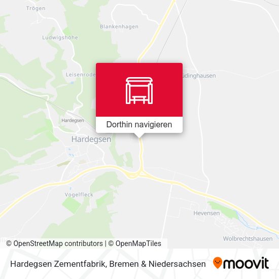 Hardegsen Zementfabrik Karte