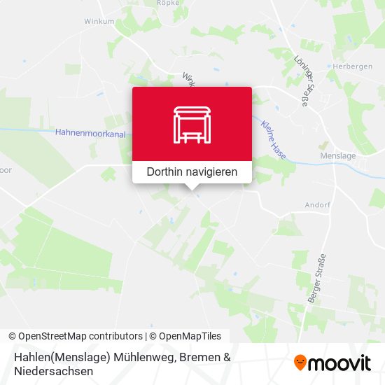 Hahlen(Menslage) Mühlenweg Karte