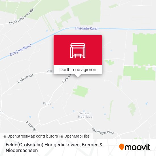 Felde(Großefehn) Hoogedieksweg Karte