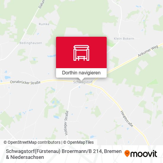 Schwagstorf(Fürstenau) Broermann / B 214 Karte