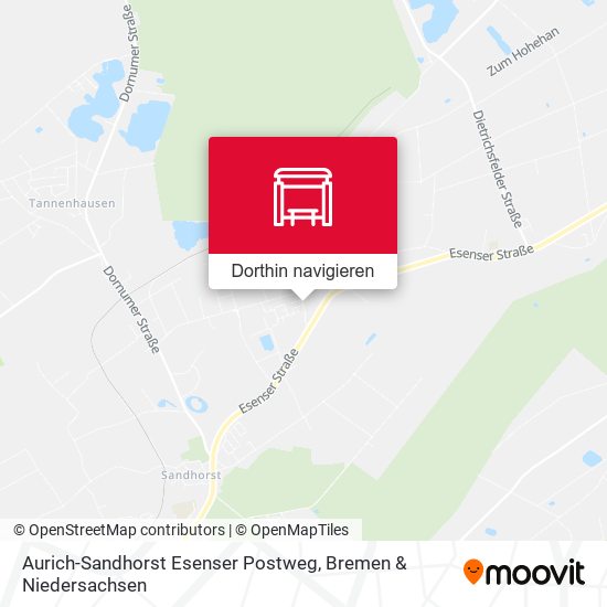 Aurich-Sandhorst Esenser Postweg Karte