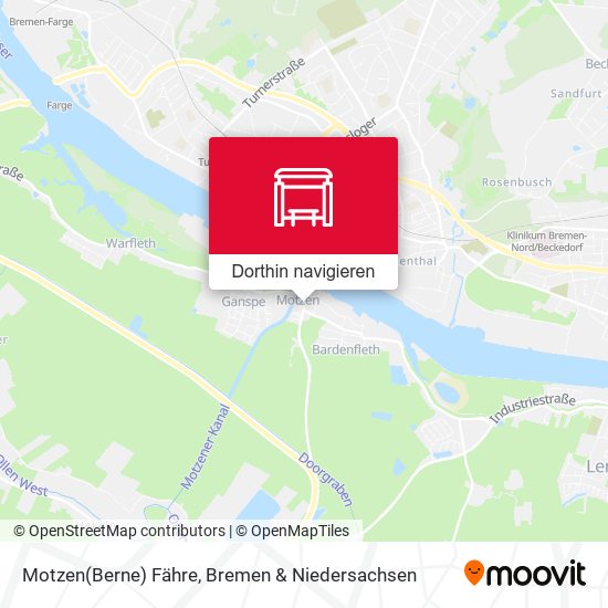 Motzen(Berne) Fähre Karte