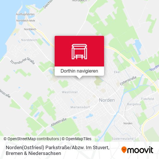 Norden(Ostfriesl) Parkstraße / Abzw. Im Stuvert Karte