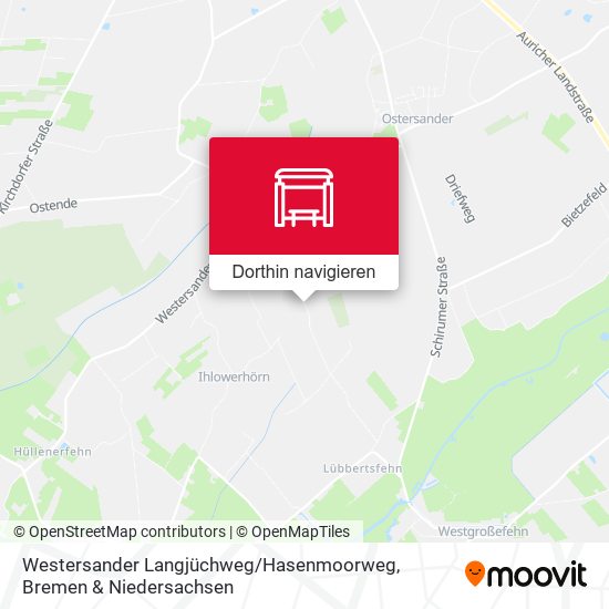 Westersander Langjüchweg / Hasenmoorweg Karte
