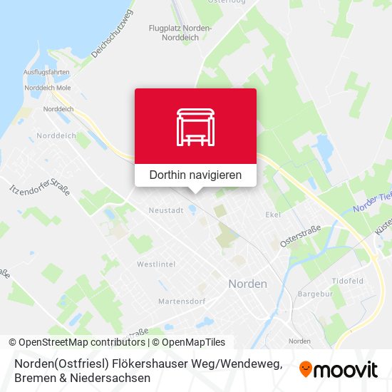 Norden(Ostfriesl) Flökershauser Weg / Wendeweg Karte