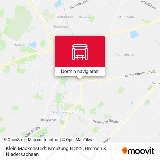 Klein Mackenstedt Kreuzung B 322 Karte