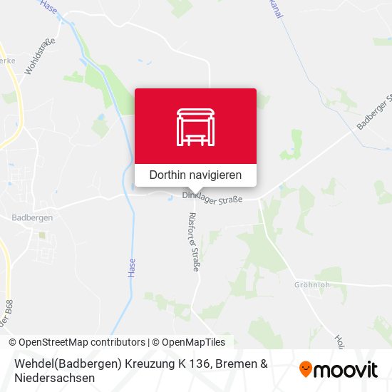 Wehdel(Badbergen) Kreuzung K 136 Karte