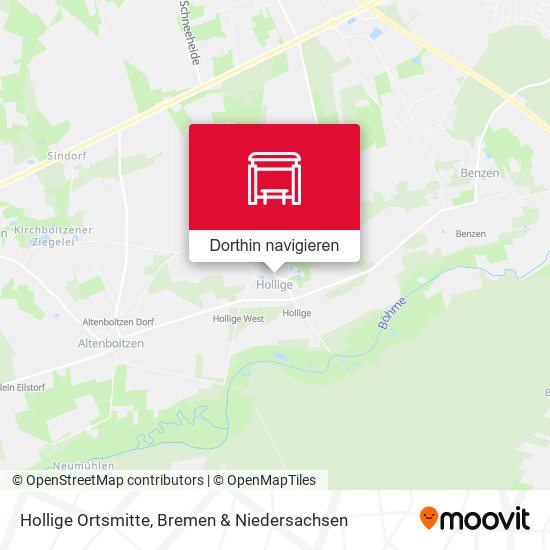 Hollige Ortsmitte Karte