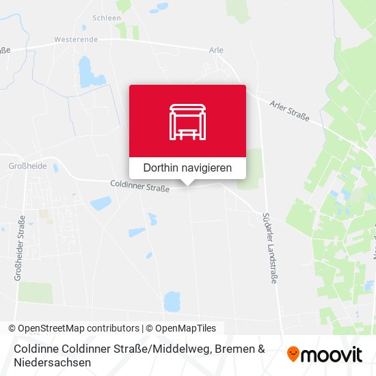 Coldinne Coldinner Straße / Middelweg Karte