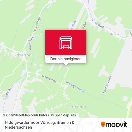 Hiddigwardermoor Vörreeg Karte