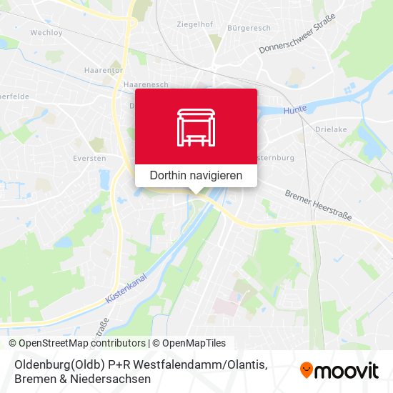 Oldenburg(Oldb) P+R Westfalendamm / Olantis Karte