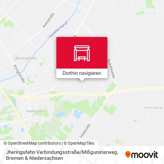 Jheringsfehn Verbindungsstraße / Mißgunsterweg Karte