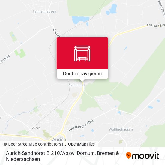 Aurich-Sandhorst B 210 / Abzw. Dornum Karte
