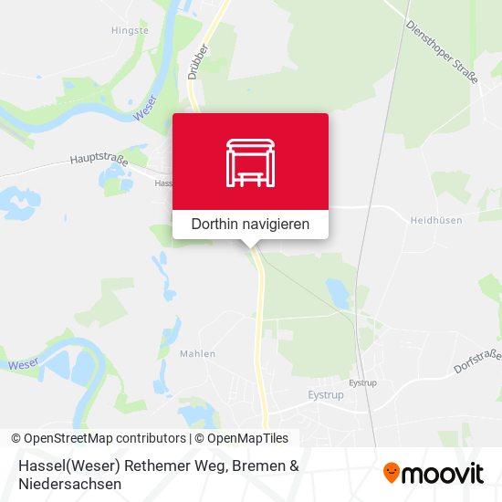 Hassel(Weser) Rethemer Weg Karte