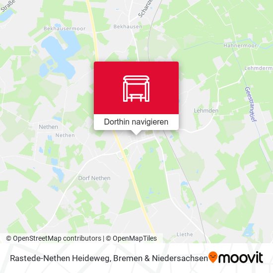 Rastede-Nethen Heideweg Karte