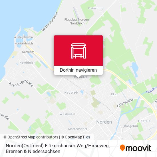 Norden(Ostfriesl) Flökershauser Weg / Hirseweg Karte