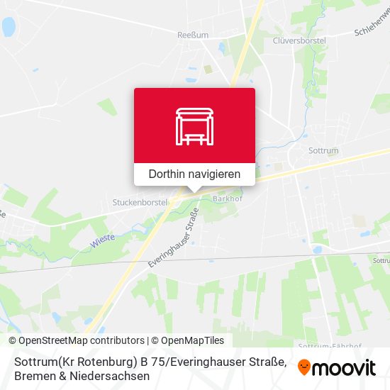 Sottrum(Kr Rotenburg) B 75 / Everinghauser Straße Karte