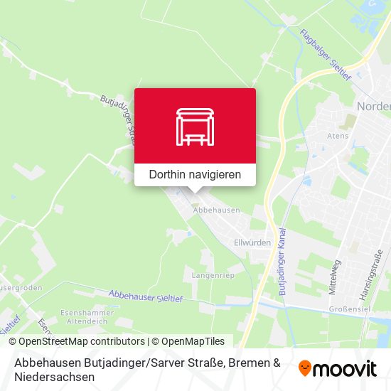 Abbehausen Butjadinger / Sarver Straße Karte