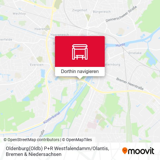 Oldenburg(Oldb) P+R Westfalendamm / Olantis Karte