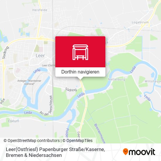 Leer(Ostfriesl) Papenburger Straße / Kaserne Karte