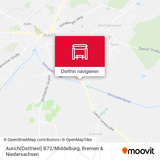 Aurich(Ostfriesl) B72 / Middelburg Karte