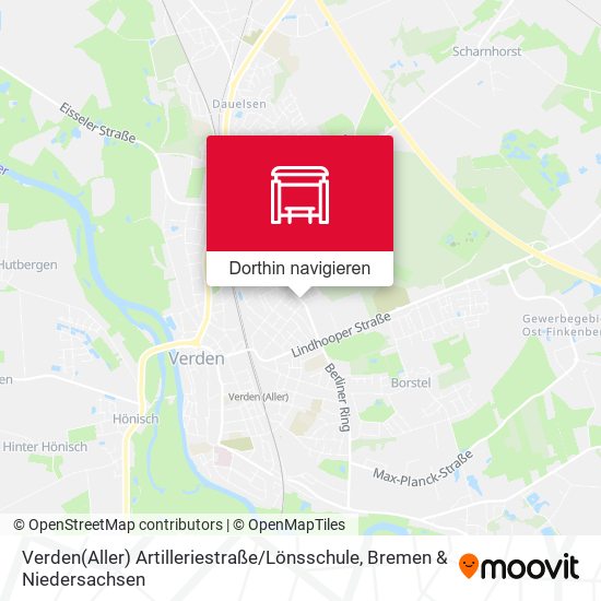 Verden(Aller) Artilleriestraße / Lönsschule Karte