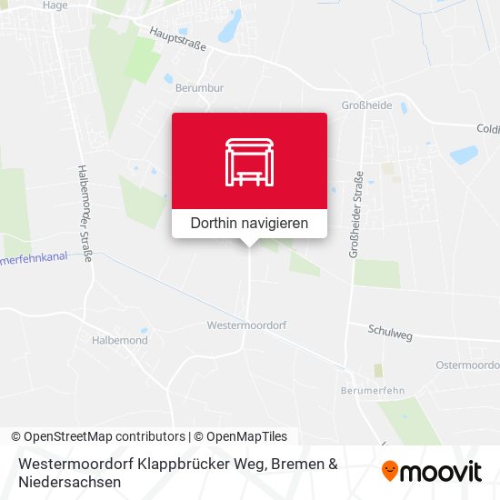 Westermoordorf Klappbrücker Weg Karte