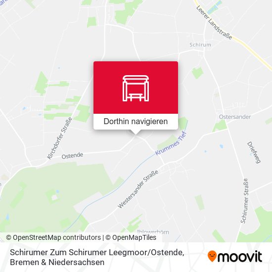 Schirumer Zum Schirumer Leegmoor / Ostende Karte
