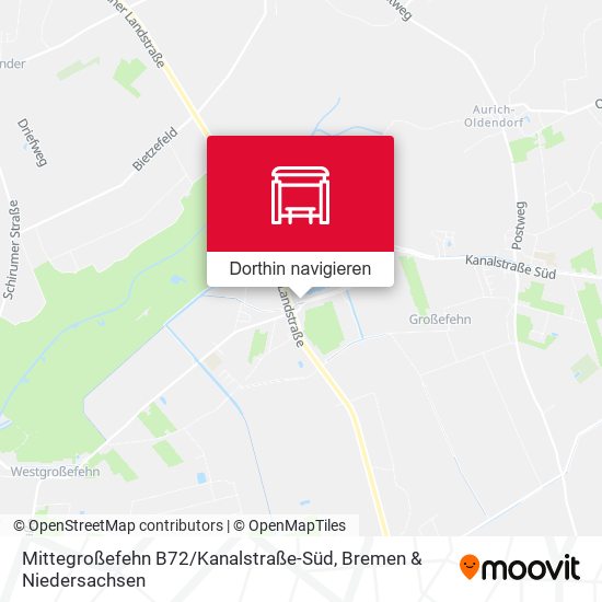Mittegroßefehn B72 / Kanalstraße-Süd Karte