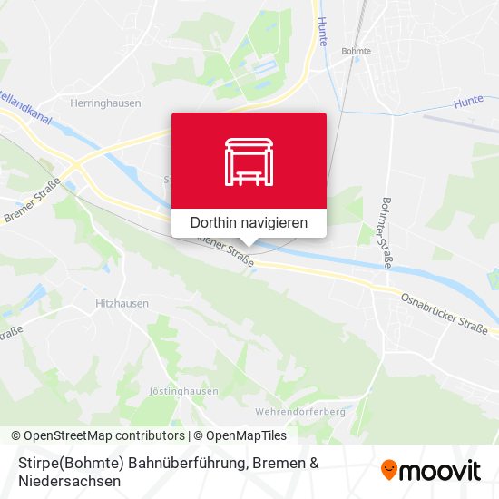 Stirpe(Bohmte) Bahnüberführung Karte