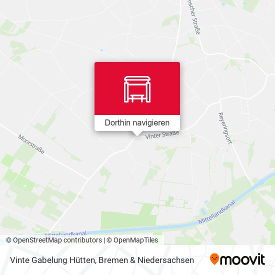 Vinte Gabelung Hütten Karte