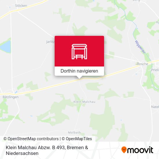 Klein Malchau Abzw. B 493 Karte