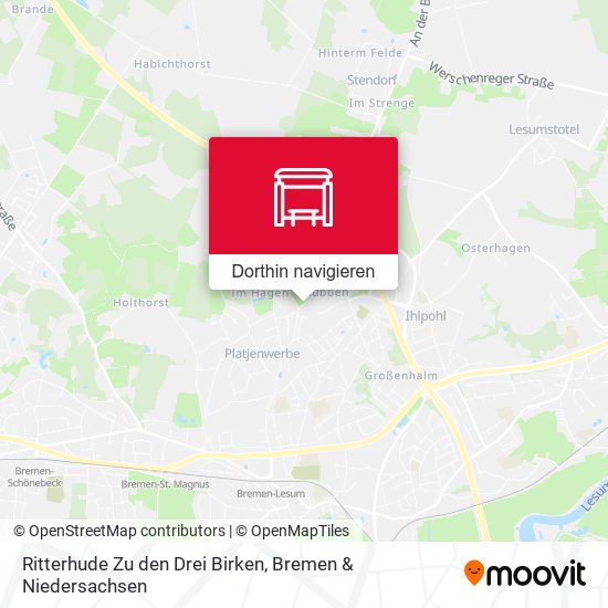 Ritterhude Zu den Drei Birken Karte