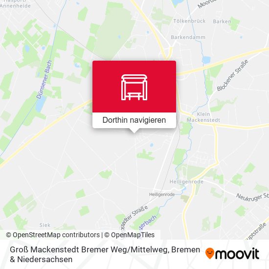 Groß Mackenstedt Bremer Weg / Mittelweg Karte