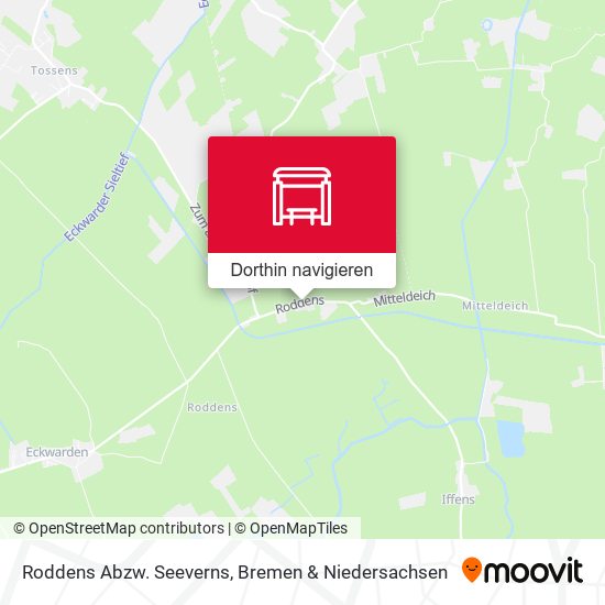 Roddens Abzw. Seeverns Karte