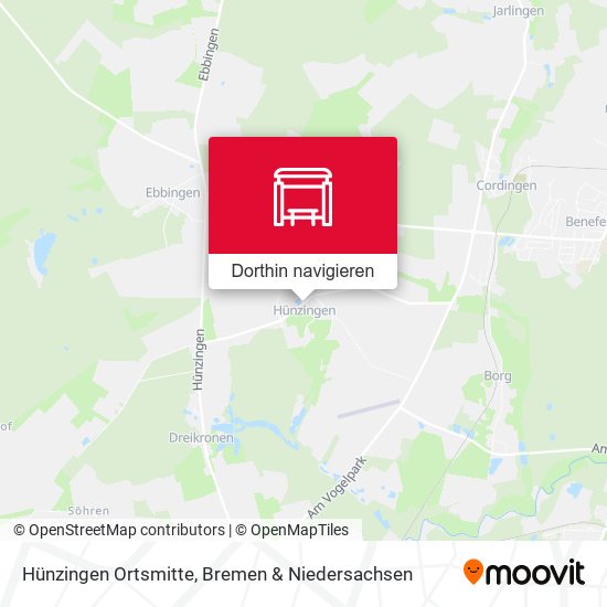 Hünzingen Ortsmitte Karte