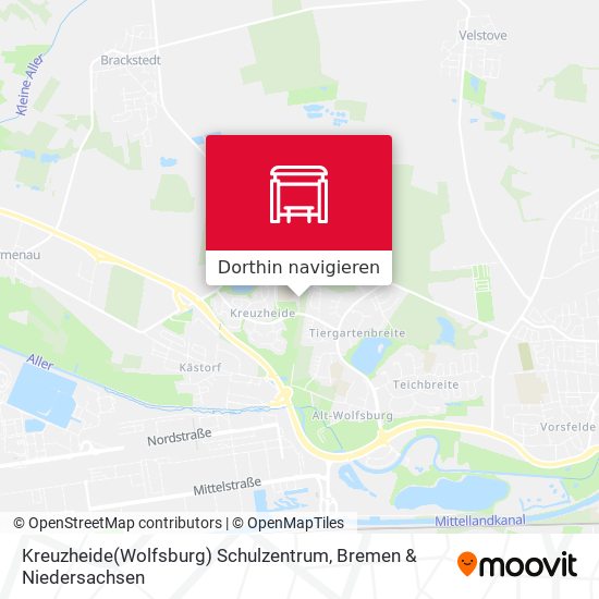 Kreuzheide(Wolfsburg) Schulzentrum Karte