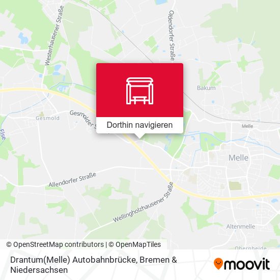 Drantum(Melle) Autobahnbrücke Karte