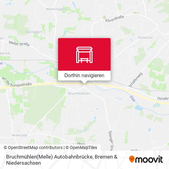 Bruchmühlen(Melle) Autobahnbrücke Karte
