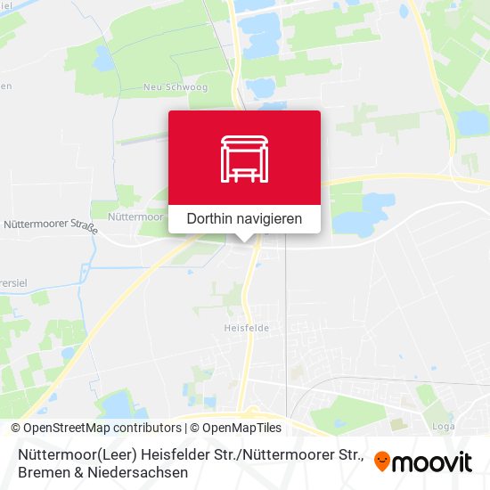 Nüttermoor(Leer) Heisfelder Str. / Nüttermoorer Str. Karte