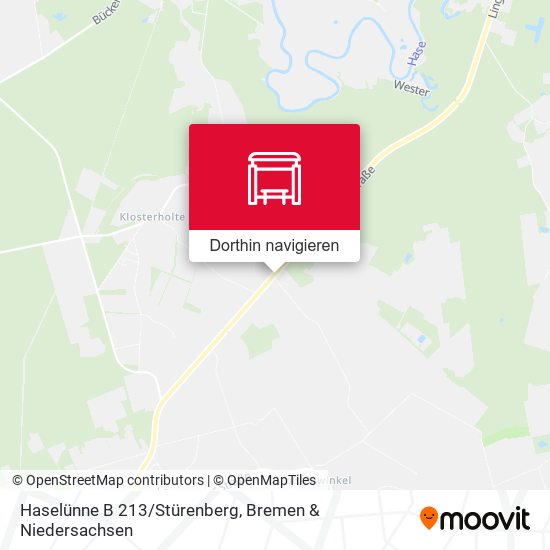 Haselünne B 213/Stürenberg Karte